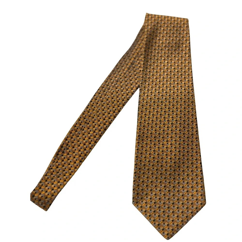 Zanzara luxury Necktie Silk Woven Geometric Pattern Business Career Preowned EUC